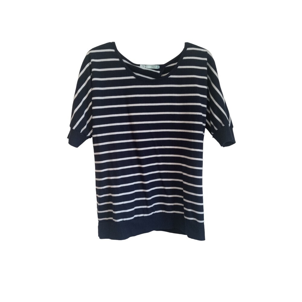 Maurice's blue and white light knit short sleeve sweater